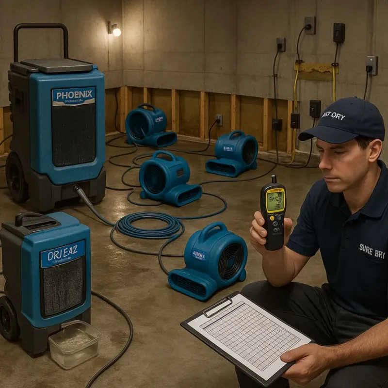 Structural Drying and Dehumidification process in Metcalfe, MS